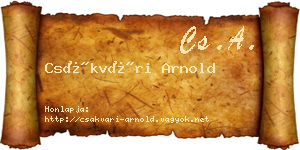 Csákvári Arnold névjegykártya